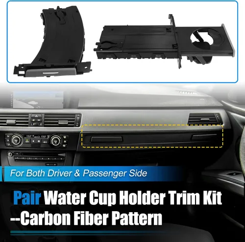 Miniatura 3 de X AUTOHAUX 1 par de portavasos para BMW 323i E90 2006-2011 51459173465 51459173471 coche izquierdo y derecho almacenamiento de bebidas soporte