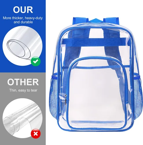 Miniatura 29 de Mochila transparente de PVC grande resistente Mochila transparente, Gris, Transparente