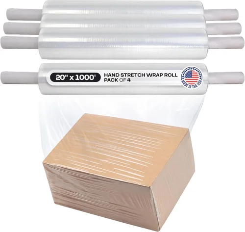 Miniatura 8 de IDL Packaging Rollo de envoltura elástica resistente a mano de calibre 115 de 18 pulgadas x 1000 pies (paquete de 1 rollo), película elástica
