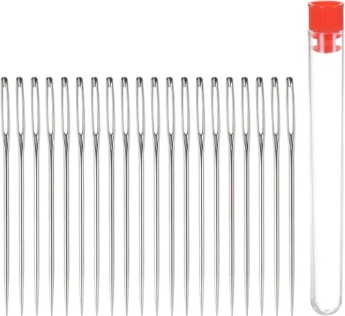 HARFINGTON Agujas de costura grandes de 1.65 pulgadas, agujas de coser de acero inoxidable, agujas de bordar, hilo para tejer, agujas de coser a