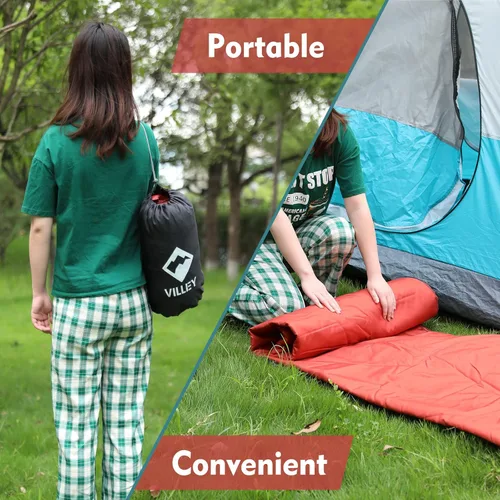 Miniatura 4 de VILLEY Manta de picnic, manta de campamento de 3 capas de 52 x 75 pulgadas, lavable a máquina, repelente al agua y a prueba de arena, plegable