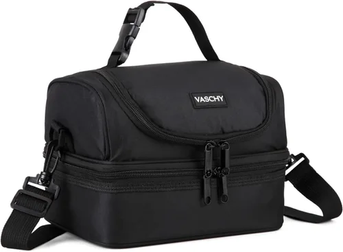 Miniatura 16 de VASCHY - Lonchera para niños, bolsas de almuerzo aisladas de dos compartimentos para niños y niñas con correa para el hombro para la escuela
