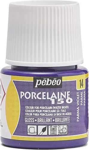 Miniatura 25 de Pebeo Porcelaine 150 - Pintura para porcelana de alto brillo a base de agua, botella de 45 ml - Negro abismo Abismo Negro