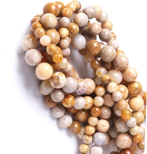 Miniatura 3 de 10 mm Cuentas Coral Jade Redondas Sueltas Naturales Cuentas de Gemas Naturales Cuentas de Piedra de Energía de Cristal para Hacer Joyería DIY Jade