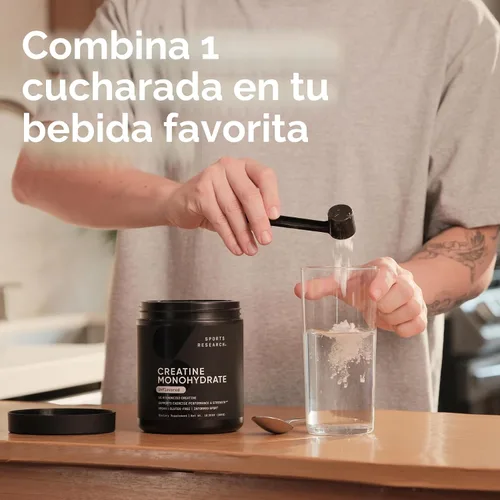 Miniatura 3 de Sports Research Monohidrato de creatina - Gana músculo magro, mejora el rendimiento y la fuerza y apoya la recuperación del entrenamiento - 0.18 oz