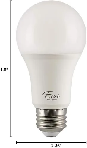 Miniatura 7 de Euri Lighting EA19-15W2020e, LED A19 15 W (equivalente a 100 W), 1600 lm, regulable, base E26 de 2700 K (blanco cálido) totalmente cerrada