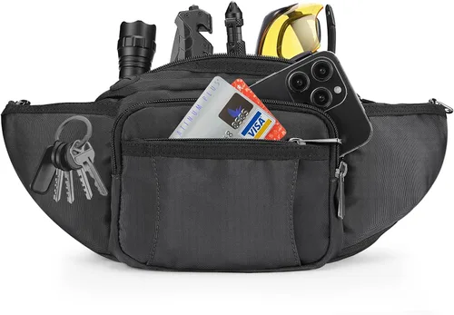 Miniatura 6 de NOOLA Riñonera de Cintura para Hombres Mujeres, Bolsa de Cintura Ligera con Soporte para Botella de Agua, Bolsa de Cintura Ajustable con Múltiples