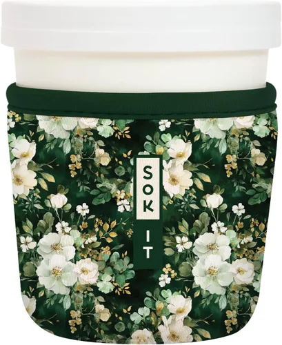 Miniatura 141 de Sok It IceCreamSok - Funda de neopreno aislada (flores abstractas, pintas de helado cónicas)