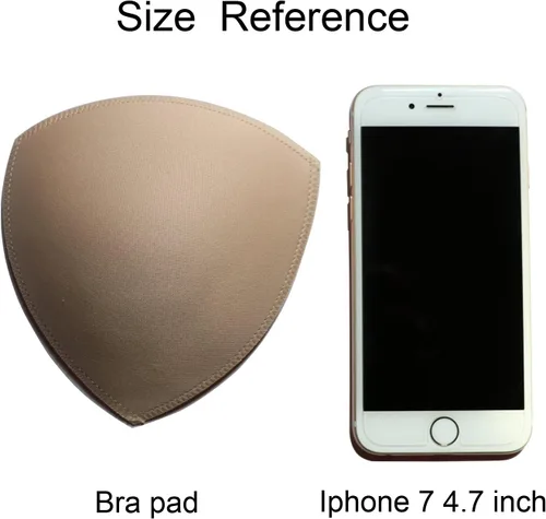 Miniatura 4 de 3 Pairs Removeable Triangle Bra Pads Inserts for Bikinis Top, SportYoga Bra, Swimsuit, AB,CD Cups Optional-Beige