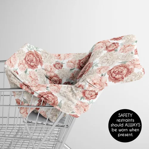 Miniatura 4 de Sweet Jojo Designs Funda de asiento de coche para bebé, color rosa rubor, estilo bohemio, Shabby Chic floral, para lactancia, silla alta, carrito