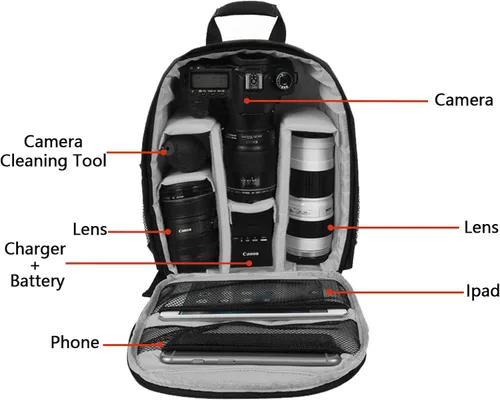 Miniatura 4 de Mochila para cámara profesional para cámara DSLR/SLR sin espejo, mochila de fotografía para mujeres y hombres, fotógrafos, funda para cámara
