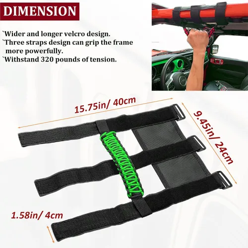 Miniatura 2 de para Accesorios Jeep Wrangler Asas de Agarre de Barra Enrollable de Agarre y Empuñadura con Borde Compatible con Jeep Wrangler YJ TJ JK JKU JL JLU