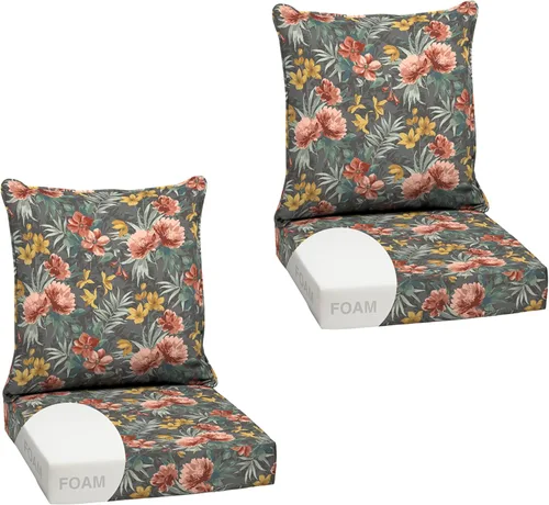 Miniatura 139 de Arden Outdoor Deep Seat Cushion Set, 24 x 24 pulgadas, Cojín para patio resistente al clima, a la lluvia y a la decoloración para silla, sofá y sofá