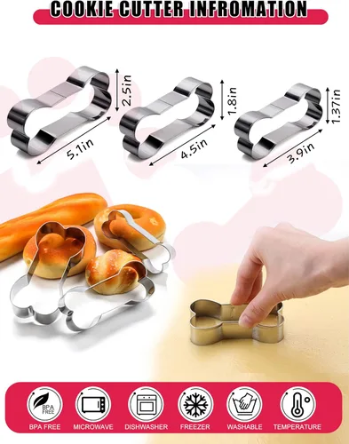 Miniatura 4 de Moldes de Silicona Caseros para Golosinas de Perros - Cortadores de Galletas para Golosinas de Perros - Recetas de Golosinas para Perros, Moldes