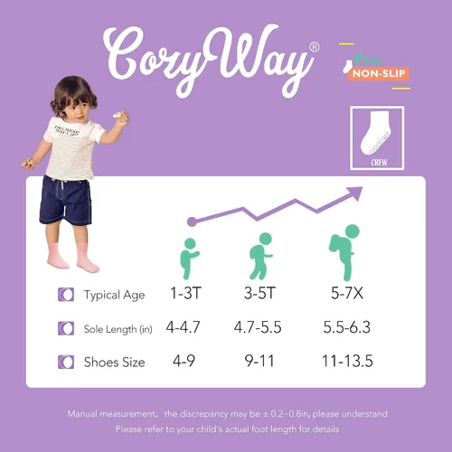 Miniatura 7 de CozyWay Non Slip Toddler Socks 612 Pairs with Grip for Boys Girls Baby Infants Kids Anti Skid Cotton Crew Socks 1-9 Years