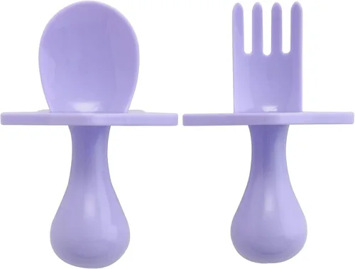 Miniatura 11 de Elli&Nooli Juego de utensilios de silicona para bebé, juego de 2 piezas, color azul, apto para el destete y tenedor de cuchara de alimentación