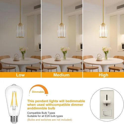 Miniatura 5 de Paquete de 2 luces colgantes para isla de cocina, modernas lámparas colgantes doradas, mini candelabro de cristal para isla de cocina, lámparas