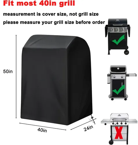 Miniatura 2 de Funda para parrilla, 40 pulgadas, resistente al agua, resistente a los rayos UV, para parrilla al aire libre, apta para Nexgrill Brinkmann Weber