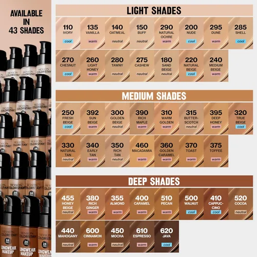 Miniatura 8 de Base líquida de Revlon ColorStay Maquillaje facial para piel mixta y grasa, SPF 15, cobertura media-completa con acabado mate, beige solar (392), 1