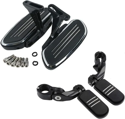 Miniatura 15 de XFMT Tabla de suelo delantero + estribo del pasajero trasero + estriberas de carretera en ángulo largo para Harley Streamliner Style Touring CVO