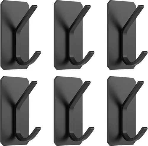 Miniatura 23 de PMMASTO Ganchos autoadhesivos para toallas, ganchos adhesivos resistentes para colgar abrigos de pared para colgar – Ganchos de ducha