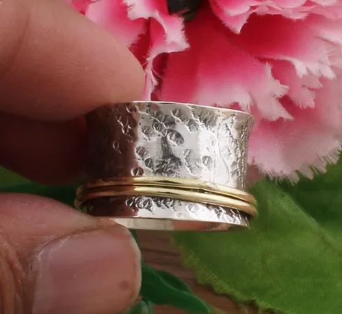 Miniatura 23 de Boho Spinner Ring, Mothers Day Gift, Silver 925 Women Ring, Sterling Silver 925 Ring, Fidget Spinner Ring,Women Silver Anxiety Ring