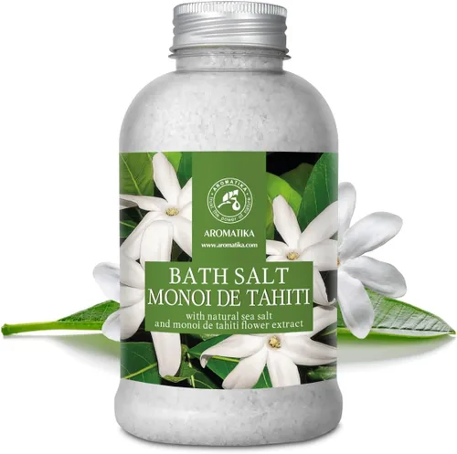 Miniatura 2 de AROMATIKA - Sal de baño Monoi de Tahiti 21.16 oz (600 g) – Aroma de flores de coco y gardenia – Baño relajante – Buen sueño – Aromaterapia – Baño