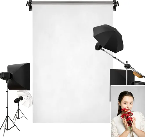 Kate Telón de fondo blanco y gris plateado, fondo de fotografía para sesión de fotos, accesorios de estudio