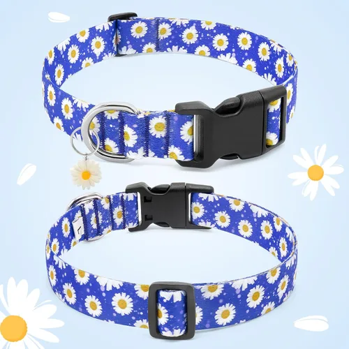 Miniatura 5 de Collares florales para perros grandes, collares suaves y lindos para perros y niñas, collar de flores bonitas con dijes de margaritas, regalo