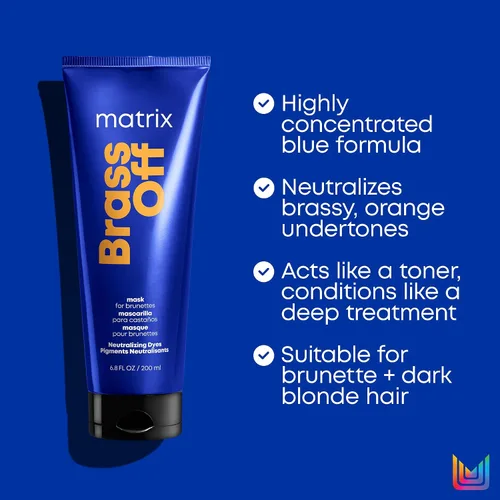 Miniatura 4 de Matrix Mascarilla Capilar Azul Brass Off Depositante de Color - Neutraliza y Matiza el Cabello Cobrizo o Naranja, Para Cabello Teñido, Morenas
