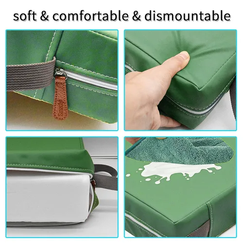 Miniatura 5 de Asiento elevador para mesa de comedor para niños pequeños, lavable de poliuretano, correas dobles seguras, parte inferior antideslizante, asiento