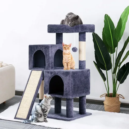 Miniatura 2 de BestPet - Árbol para gatos de 36 pulgadas para interiores, torre para gatos con postes para rascar, mueble de gato de varios niveles, condominio