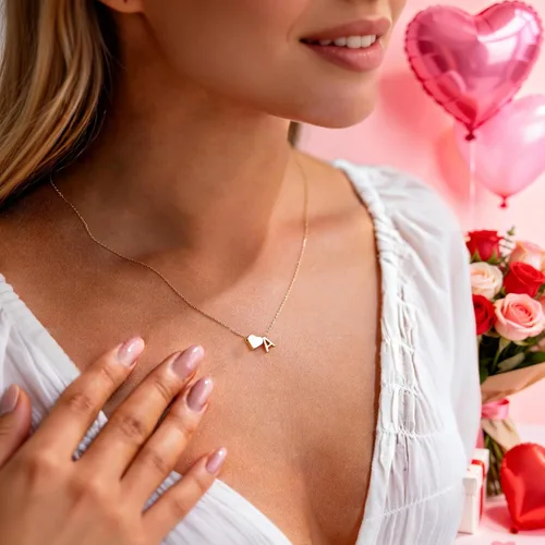 Miniatura 2 de Turandoss Mothers Day Gifts for Mom Wife - Dainty 18K Gold Plated Heart Initial A-Z Pendant Necklace Trendy Jewelry Heart Necklaces Birthday Mothers