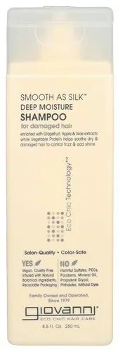 Miniatura 11 de GIOVANNI Eco Chic Smooth as Silk - Champú de humedad profunda - Manzana + extractos de aloe, calma el encrespamiento, desenreda, lava y listo, sin