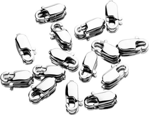 Miniatura 7 de 15 cierres de langosta de 0.630 in de acero inoxidable 316 a granel para collares, pulseras, joyería, manualidades, 15