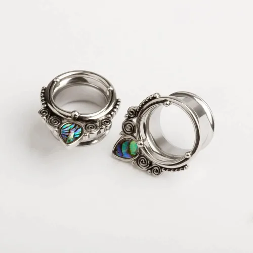 Miniatura 4 de KUBOOZ(1 Pair Popular Sea-shell Stainless-steel Ear Plugs Tunnels Gauges Stretcher Piercings