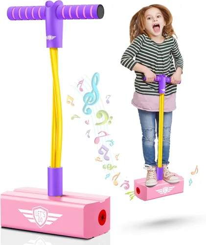 CUUGO LET'S GO! CG Saltar Promueve Crecer Más Alto - Saltarín de Espuma para Niños, Juguetes para Niños de 3 a 12 Años, Niños Niñas, Juguetes al Rosa