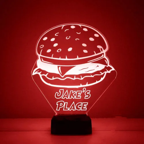 Miniatura 19 de MMS Food - Lámpara LED de luz nocturna, personalizada con tu nombre o texto, control remoto con 16 colores, 4 modos de luz, lámpara LED de regalo