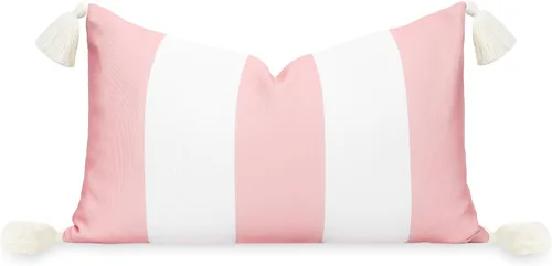 Miniatura 14 de Hofdeco Premium Funda de almohada lumbar para interiores y exteriores, 12 x 20 pulgadas, repelente al agua para patio trasero, sofá, bloque
