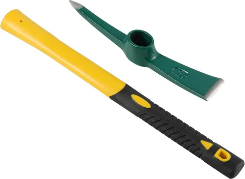 Miniatura 4 de KEILEOHO Azada de mattock de 15 pulgadas, hacha forjada para jardín con mango de goma, azada de mattock para jardinería, aflojar el suelo, acampar