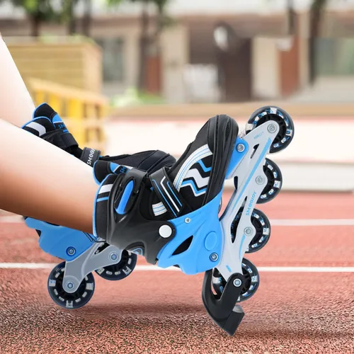 Miniatura 7 de Inline Skates for Kids 4 Size Adjustable Light-Up Wheels Aluminum Frame Black Rose Red Blade Skate for Boys and Girls S, M, L Sizes, Ages 5-8, 6-12