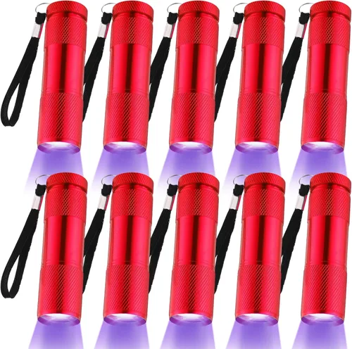 Miniatura 9 de Roceei 10 linternas de luz negra UV, luces LED, luz negra de mano, mini detector de antorcha, linterna UV portátil para mascotas