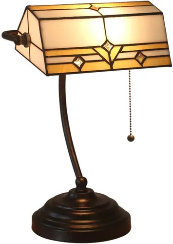 Baroque Stained Glass Deskp with Pull Cswitch Style Bankerp for Liviroom Office Bedroom Antzinc Base Traditional Tablep for Bedside or Desk Use/I