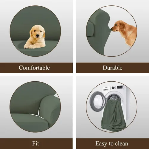 Miniatura 5 de Easy-Going Funda de Sofá Elástica de Microfibra de 2 Piezas – Cubierta de Sofá Suave Ajustada de Spandex, Protector de Muebles Lavable con Parte
