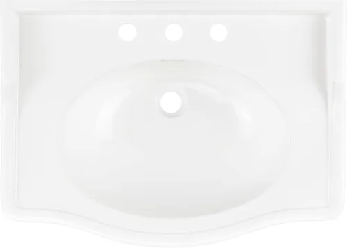 Miniatura 7 de Signature Hardware 480510 Cierra - Lavabo de baño con consola de porcelana vítrea de 24-1/4 pulgadas con 3 orificios para grifo en centros de 8