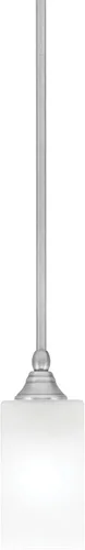 Miniatura 257 de Toltec Lighting Tallo Colgado Mini colgante, acabado de cobre negro, 3.5" cuadrado humo burbuja vidrio