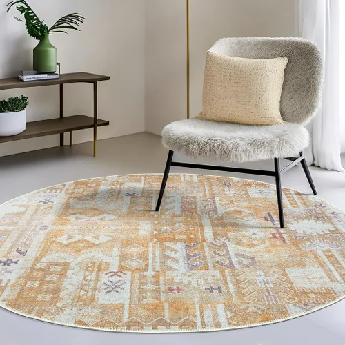 Miniatura 55 de GLN Rugs Traditional Collection - Alfombra de felpilla lavable a máquina, tradicional lavable, antideslizante, alfombra de felpilla de pelo corto