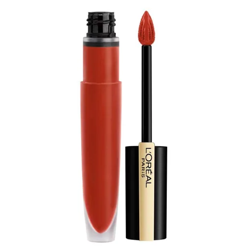 L'Oréal Paris Makeup Rouge Signature - Pinta labios de larga duración acabado mate, ultraligero, ultracómodo, color de pigmento alto, aplicador para