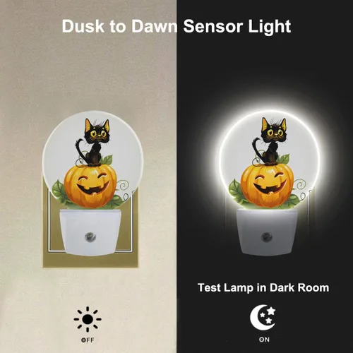 Miniatura 2 de LEDLAMP3016 - Luz nocturna enchufable para Acción de Gracias, cosecha, gato, gato, divertido, calabaza, enchufable, luz nocturna de Multicolor35
