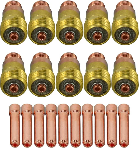 Miniatura 12 de RIVERWELD TIG Stubby Gas Lens 17GL040 0.040" y 0.039 in Orifice Fit SR WP 17 18 26 TIG Antorcha de soldadura 3pk